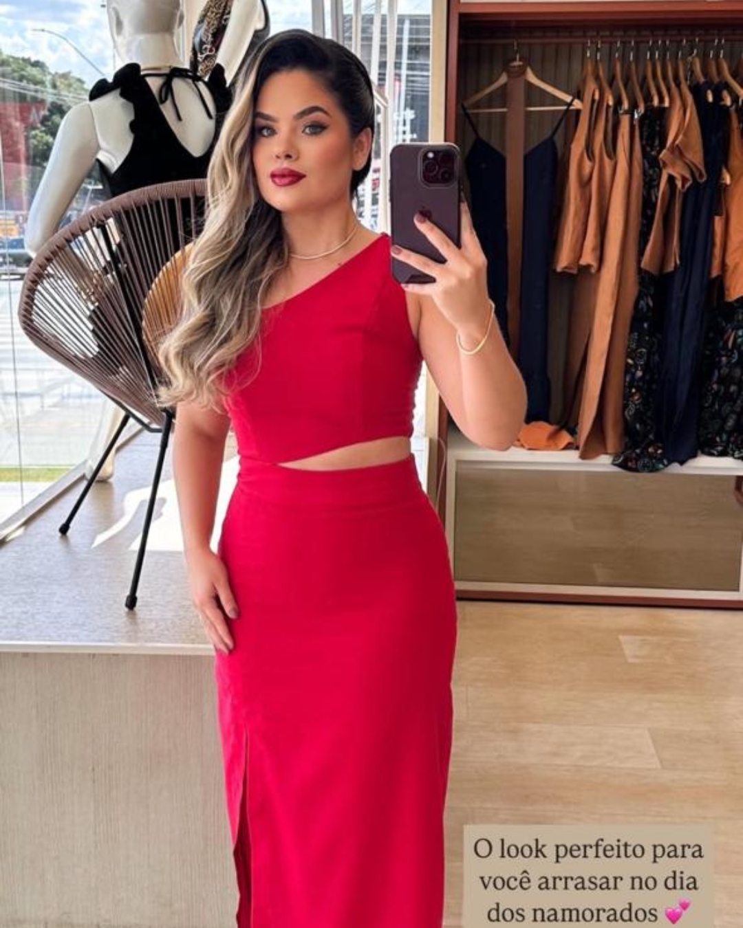 Vestido Vermelho de Linho