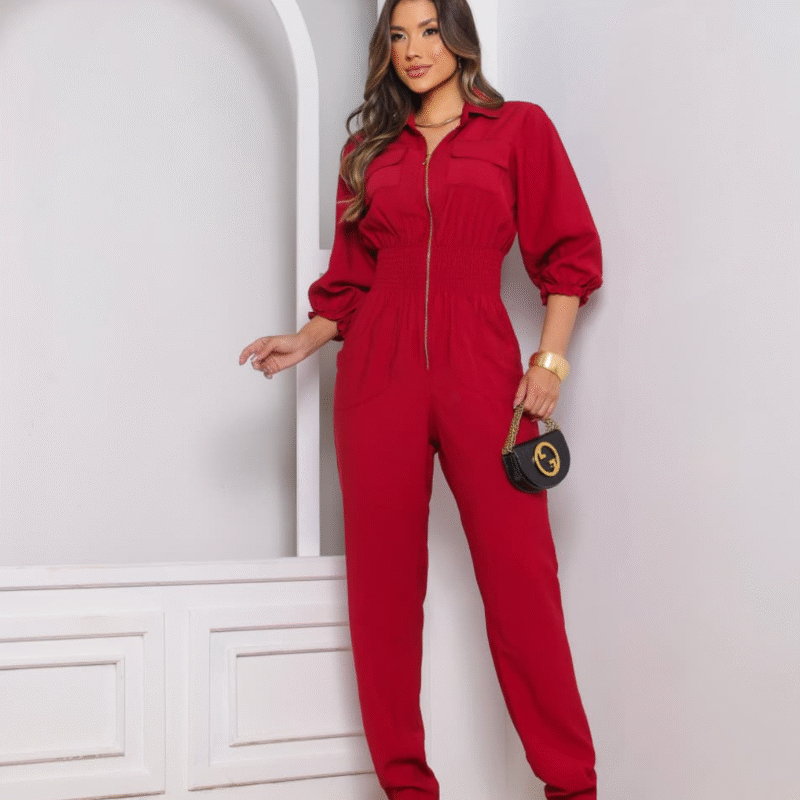 Macacão de manga 3/4